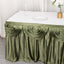 Satin 14ft Table Skirt Dusty Sage Green - Pleated Double Drape Table Cover