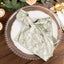 5 Pack Premium Crushed Velvet 20"x20" Napkins Sage Green - Rich & Textured Finish Dinner Napkins