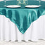 Satin 72"x72" Table Overlay Square Tablecloth Turquoise - Smooth Finish Table Cover