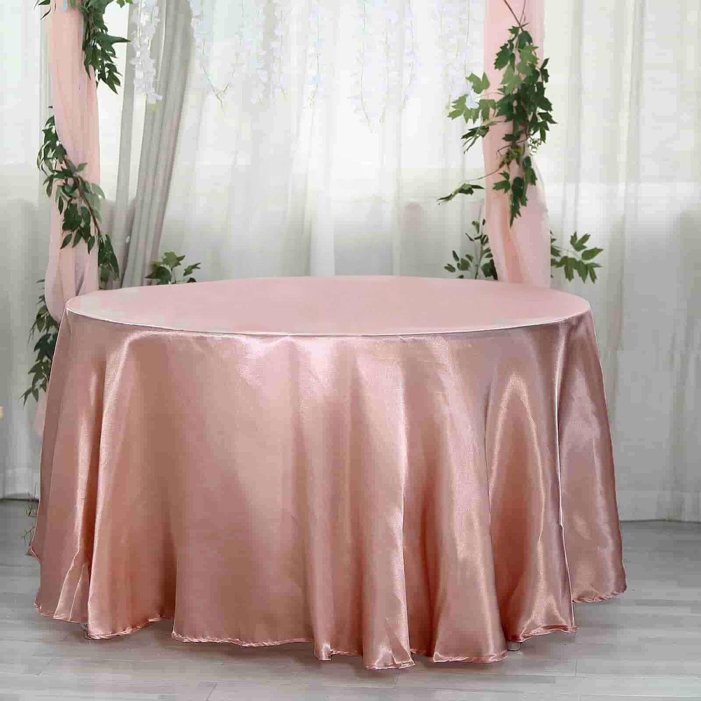 Satin 108" Round Tablecloth Dusty Rose - Smooth and Lustrous Table Cover