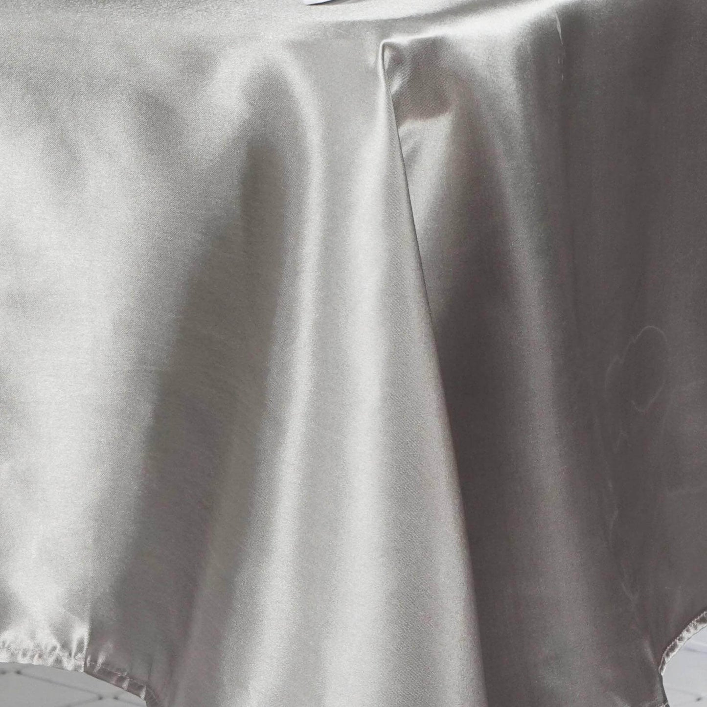 Satin Rectangular 60"x126" Tablecloth Silver - Smooth and Lustrous Table Cover
