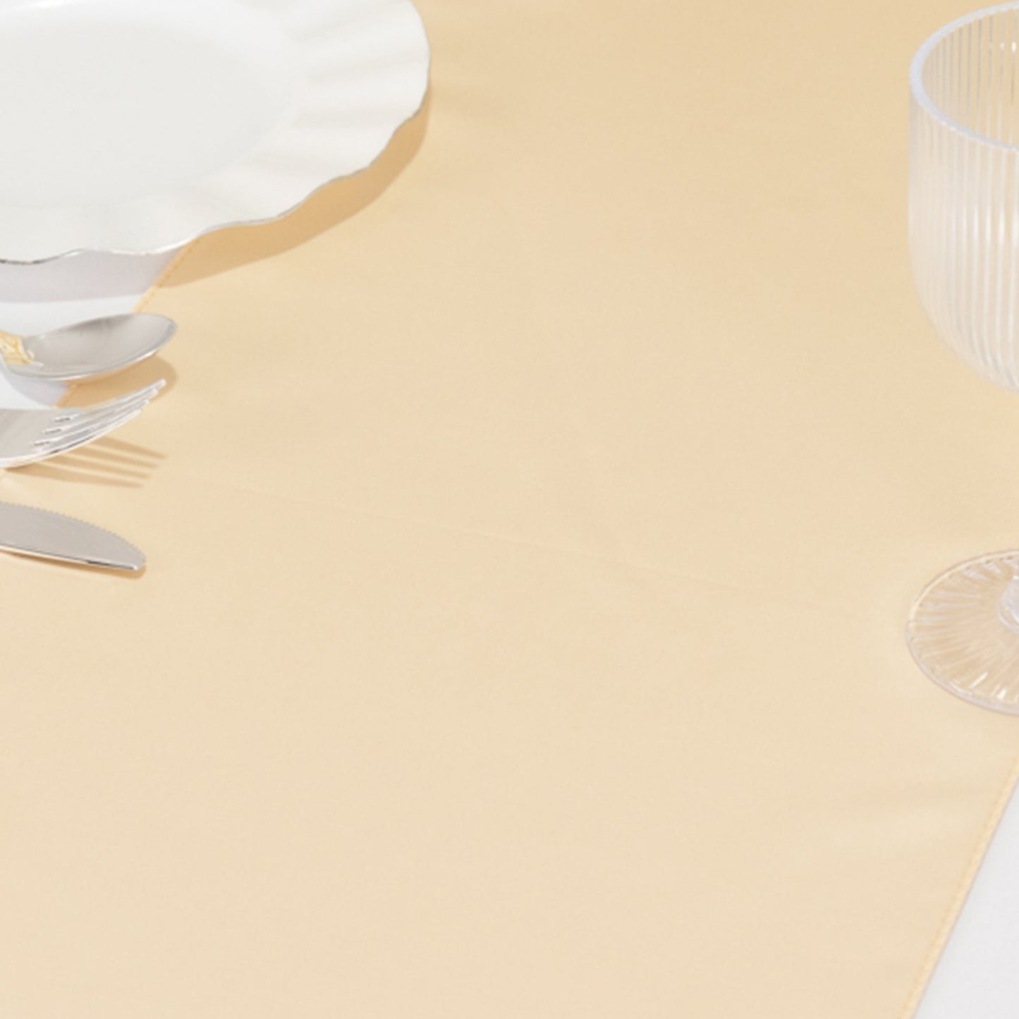 Lamour Satin 12"x108" Table Runner Beige - Smooth & Lustrous Finish