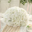 Pre-Arranged Silk Rose Wedding Centerpiece, Ivory Artificial Rose Flower Balls Arrangement Table Decor - 20"