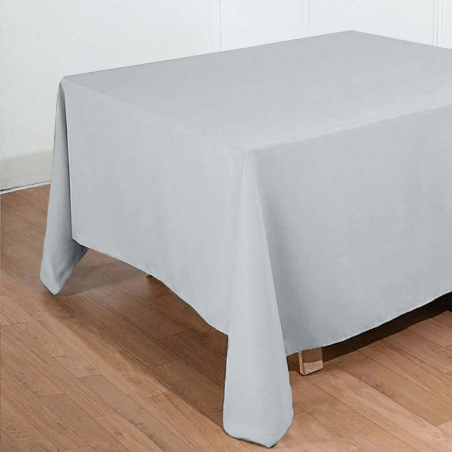 Polyester Square 90"x90" Tablecloth Silver - Wrinkle-Resistant & Durable Table Cover