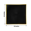 10-Pack Plastic 10" Square Dinner Plates in Black Concave Style with Gold Rim - Modern Disposable Party Plates