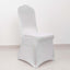 Satin Rosette Chair Cover for Banquet Chairs White - Stylish Stretch Fitted Slip-On Design for Sophisticated Gatherings