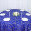 Polyester 120" Round Tablecloth Royal Blue with Gold Foil Geometric Pattern Wrinkle-Resistant Seamless Table Cover
