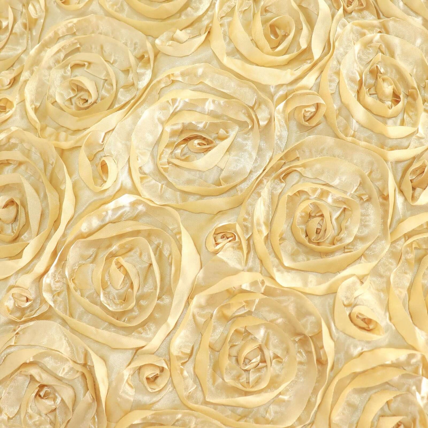 Rosette Satin 14"x108" Table Runner Champagne - Grandiose Design