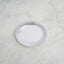 10-Pack Plastic Dessert Plates White/Silver Swirl Rim - Disposable Plates for Appetizers 6"