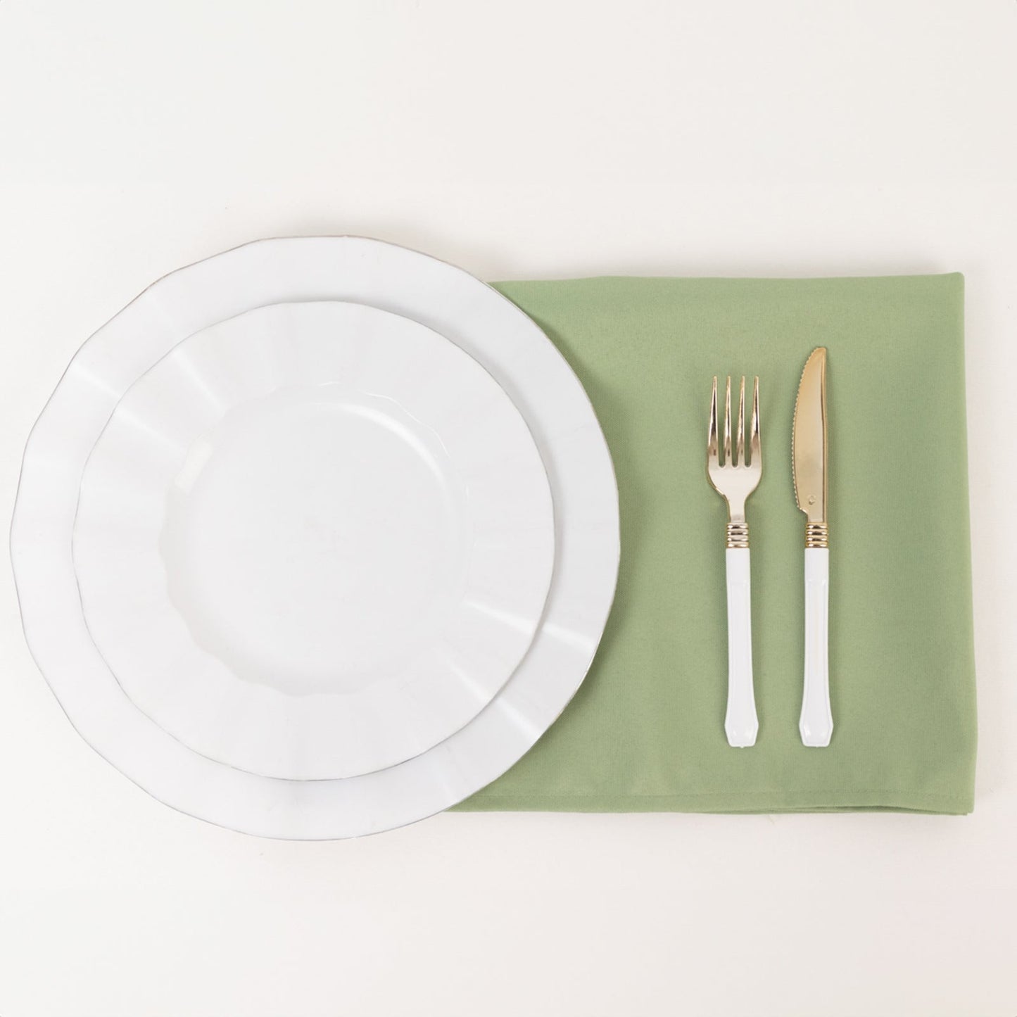 5 Pack Premium Polyester 20"x20" Napkins Sage Green - Wrinkle-Resistant & Durable Dinner Napkins