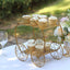 2-Tier Metal Cupcake Dessert Display Stand Gold - Sophisticated Cinderella Carriage Wedding Cake Stand Centerpiece for Fairytale Themes & Princess Parties 14"