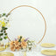 32" Gold Metal Round Hoop Wedding Centerpiece, Self Standing Table Floral Wreath Frame