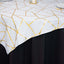 Polyester 54"x54" Table Overlay Square Tablecloth White with Gold Foil Geometric Pattern - Wrinkle-Resistant & Durable for Stylish Settings