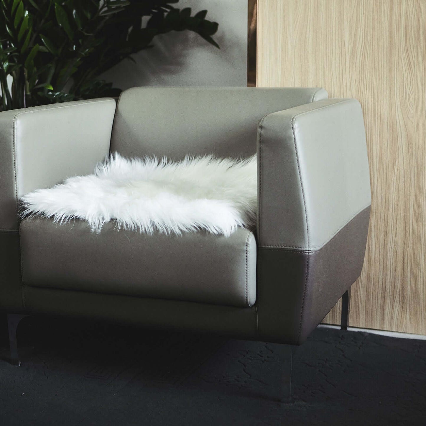 Faux Sheepskin 20" Cushion Cover with Soft Plush Finish White - Stylish Small Shag Area Rug for Events