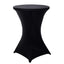 Spandex 30" Round Cocktail Table Cover Black - Easy to Maintain Stretch Fitted Highboy Tablecloth for Stylish Events