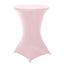 Spandex 30" Round Cocktail Table Cover Blush - Easy to Maintain Stretch Fitted Highboy Tablecloth