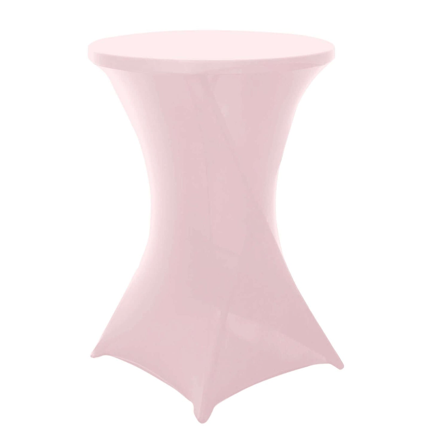 Spandex 30" Round Cocktail Table Cover Blush - Easy to Maintain Stretch Fitted Highboy Tablecloth