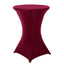Spandex 30" Round Cocktail Table Cover Burgundy - Easy to Maintain Stretch Fitted Highboy Tablecloth