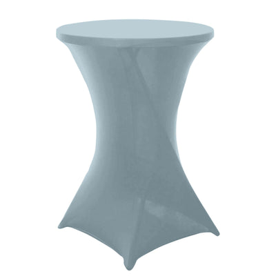 Spandex 30" Round Cocktail Table Cover Dusty Blue - Easy to Maintain Stretch Fitted Highboy Tablecloth
