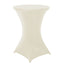 Spandex 30" Round Cocktail Table Cover Ivory - Easy to Maintain Stretch Fitted Highboy Tablecloth