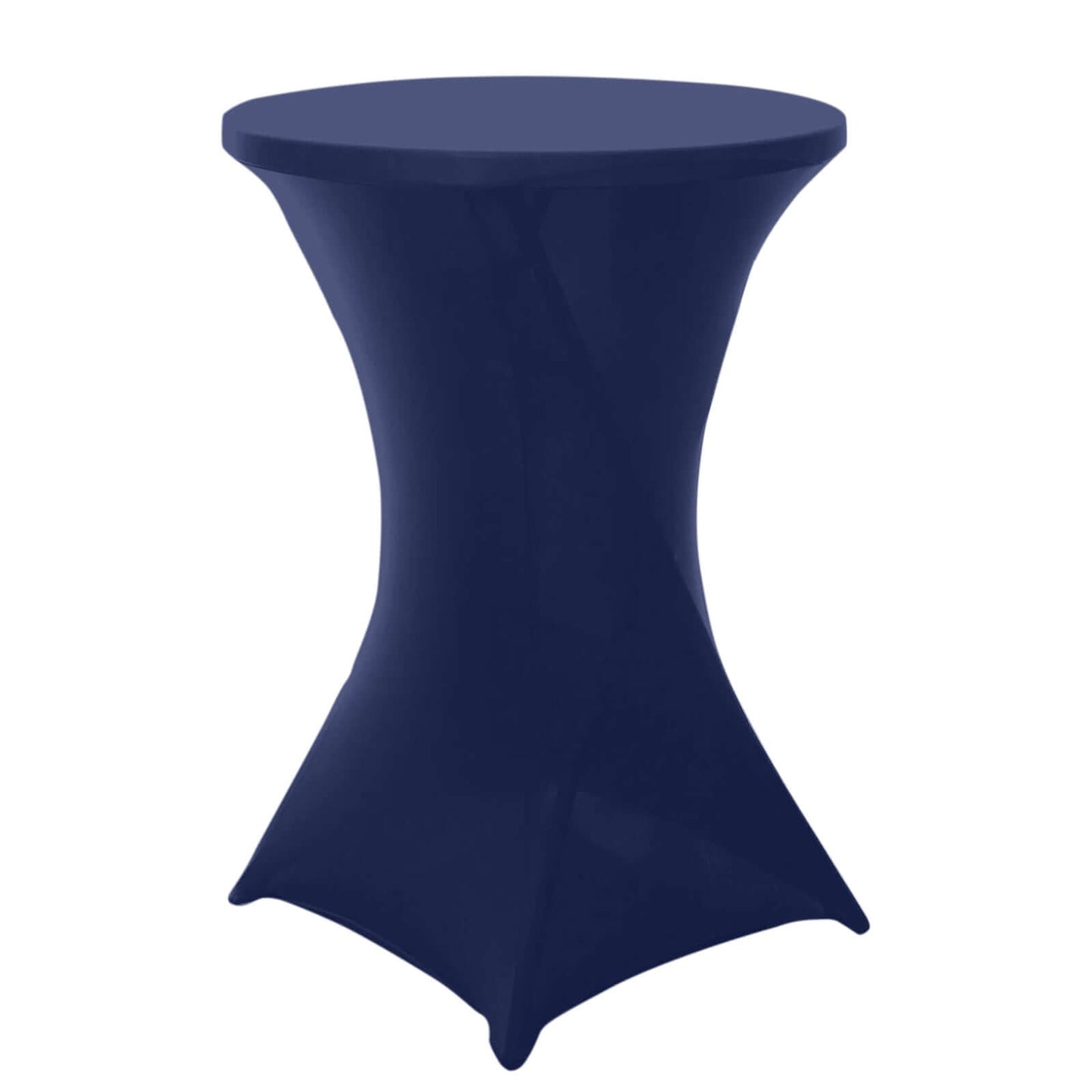 Spandex 30" Round Cocktail Table Cover Navy Blue - Easy to Maintain Stretch Fitted Highboy Tablecloth