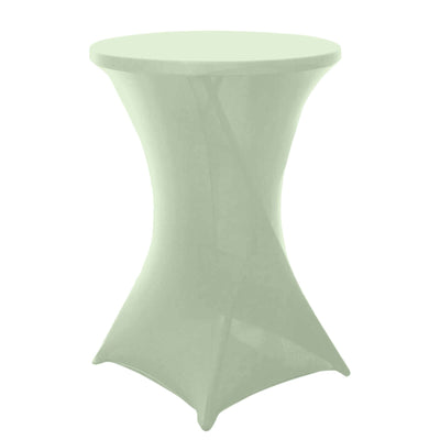 Spandex 30" Round Cocktail Table Cover Sage Green - Easy to Maintain Stretch Fitted Highboy Tablecloth