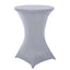 Spandex 30" Round Cocktail Table Cover Silver - Easy to Maintain Stretch Fitted Highboy Tablecloth