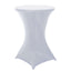 Spandex 30" Round Cocktail Table Cover White - Easy to Maintain Stretch Fitted Highboy Tablecloth for Stylish Events