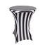 Spandex 30" Fitted Round Cocktail Table Cover Black/White Striped - Easy to Maintain Stretch Tablecloth