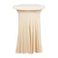 Spandex 30" Round Cocktail Table Cover Skirt Beige With Natural Wavy Drapes