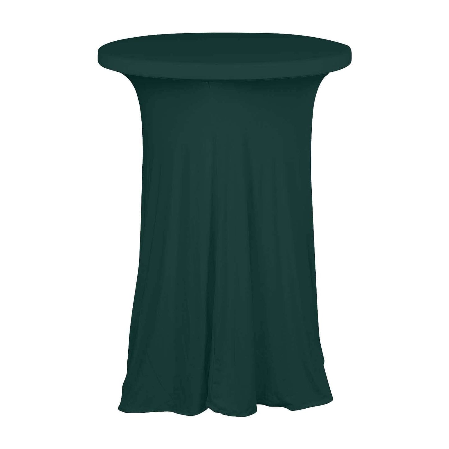 Spandex 30" Round Cocktail Table Cover Skirt Hunter Emerald Green With Natural Wavy Drapes