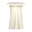 Spandex 30" Round Cocktail Table Cover Skirt Ivory With Natural Wavy Drapes