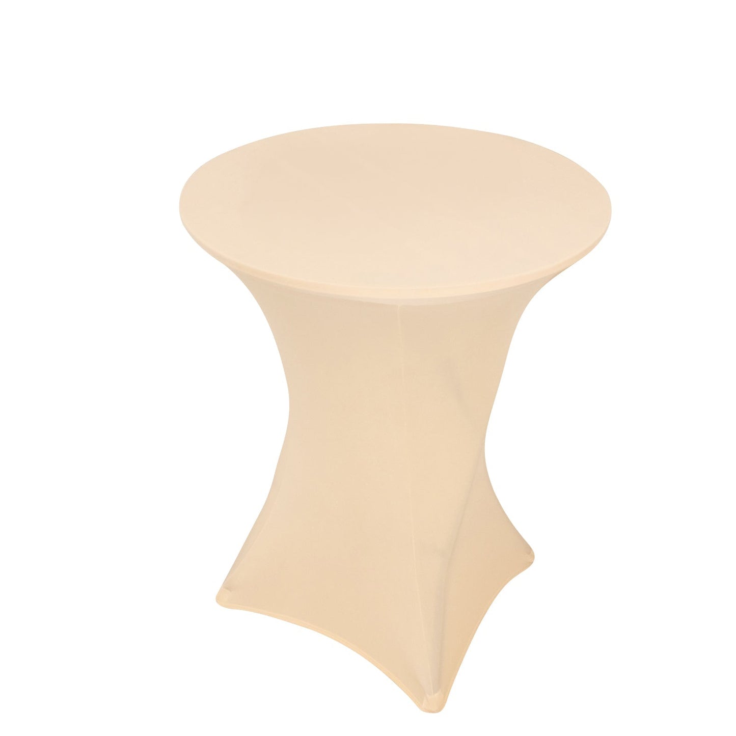 Spandex 36" Round Cocktail Table Cover Beige - Easy to Maintain Stretch Fitted Highboy Tablecloth