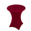 Spandex 36" Round Cocktail Table Cover Burgundy - Easy to Maintain Stretch Fitted Highboy Tablecloth