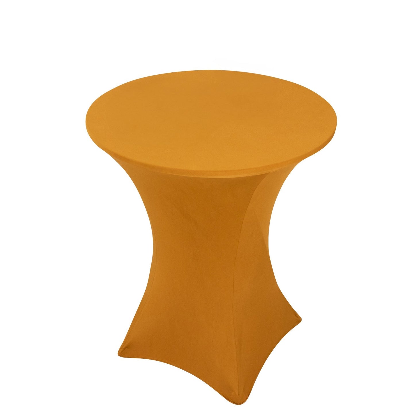 Spandex 36" Round Cocktail Table Cover Gold - Easy to Maintain Stretch Fitted Highboy Tablecloth for Events