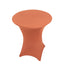 Spandex 36" Round Cocktail Table Cover Terracotta (Rust) - Easy to Maintain Stretch Fitted Highboy Tablecloth