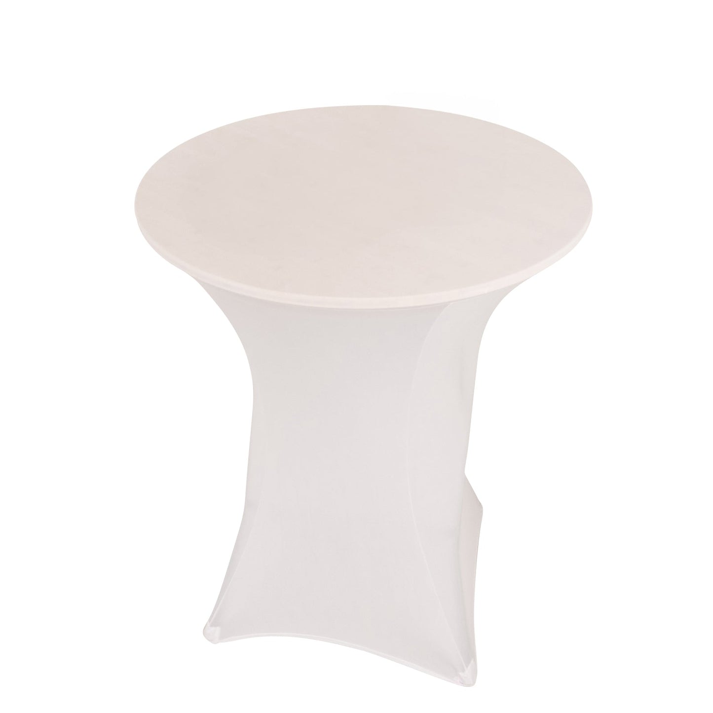 Spandex 36" Round Cocktail Table Cover White - Easy to Maintain Stretch Fitted Highboy Tablecloth for Events