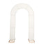 8ft Ivory Spandex Fitted Open Arch Wedding Arch Cover, Double-Sided U-Shaped Backdrop Slipcover