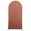 7ft Matte Terracotta (Rust) Spandex Fitted Chiara Backdrop Stand Cover For Round Top Wedding Arch