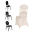 Spandex Chair Cover with Silver Rhinestone Buckled Sash Band Ivory - Stretch Fitted Slipcover