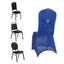 Spandex Chair Cover with Silver Rhinestone Buckled Sash Band Royal Blue - Stretch Fitted Slipcover