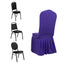 Spandex Chair Cover with Ruffle Pleated Skirt for Banquet Chairs Purple - 1-Piece Stretch Fitted Slipcover