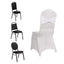 Spandex Chair Cover with Silver Rhinestone Buckled Sash Band White - Stylish Stretch Fitted Slipcover for Banquets & Events