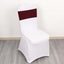 5 Pack Spandex Chair Sashes Burgundy with Gold Rhinestone Buckles - Reusable Four-Way Stretch Sash Bands 5"x14"