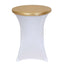 Spandex Cocktail Table Top Cover Fitted Metallic Gold - Stretchy & Wrinkle Free Topper for Weddings & Events