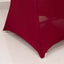 Stretch Spandex Chair Cover Burgundy for Folding Chairs - Secure Fit Slipcover with Silver Rhinestone Buckled Sash Band