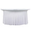 Spandex Round 6ft Table Skirt White with Wavy Skirt-Like Effect Stylish Table Cover for Weddings, Banquets & Trade Shows