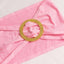 5 Pack Spandex Chair Sashes Pink with Gold Rhinestone Buckles - Reusable Four-Way Stretch Sash Bands 5"x14"