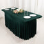 Spandex Rectangle 72"x30" Table Skirt Hunter Emerald Green with Wavy Skirt-Like Effect Table Cover