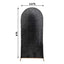 6ft Black Shimmer Tinsel Spandex Chiara Backdrop Stand Cover For Fitted Round Top Wedding Arch